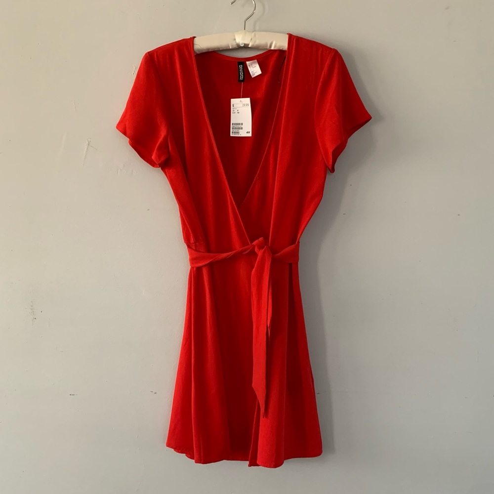 NWT H&M Red Wrap Dress